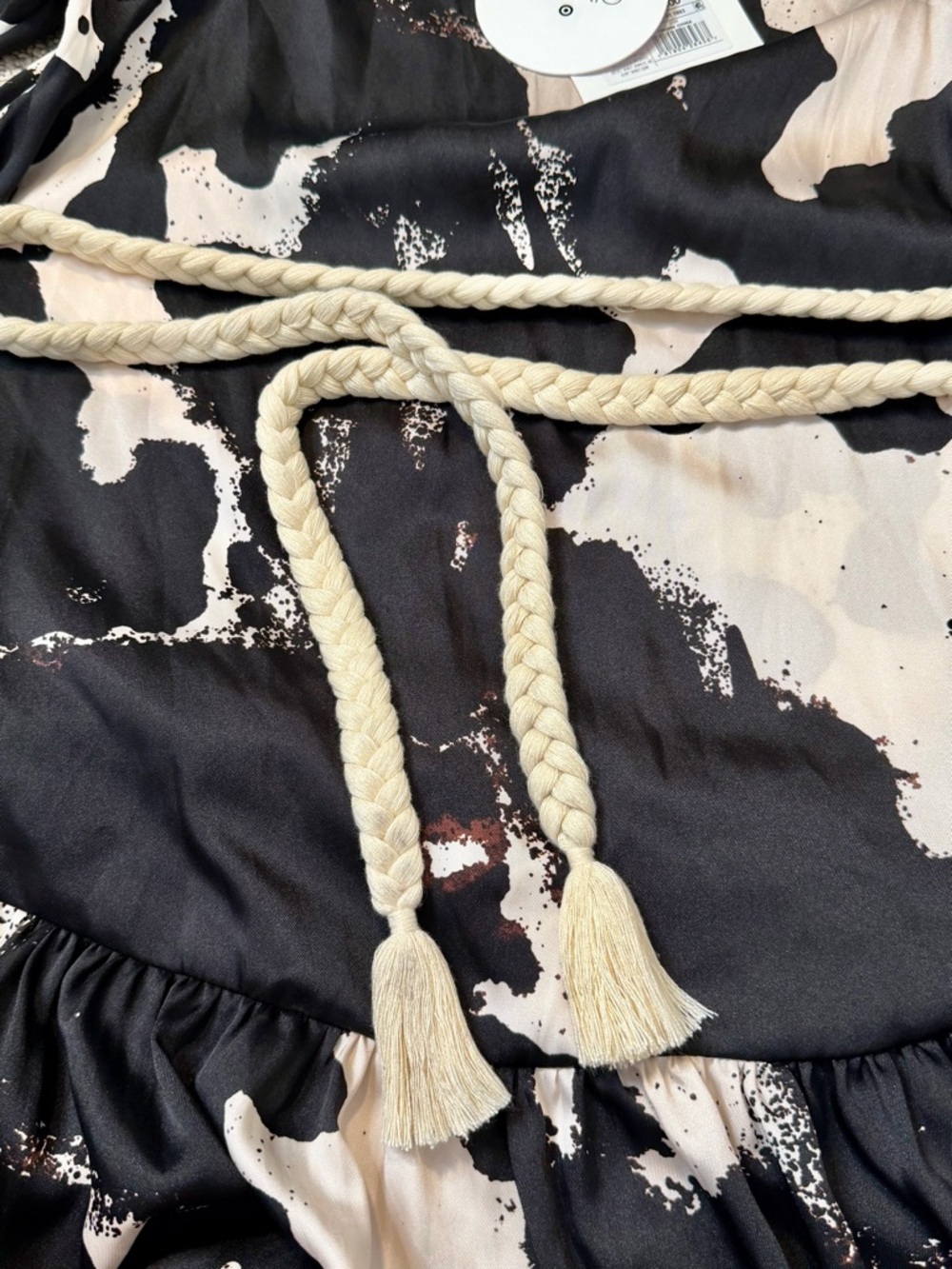 NWT! Alexis x Target Long Sleeve Abstract Print Rope Belt Dress. Size Small. - Picture 12 of 16